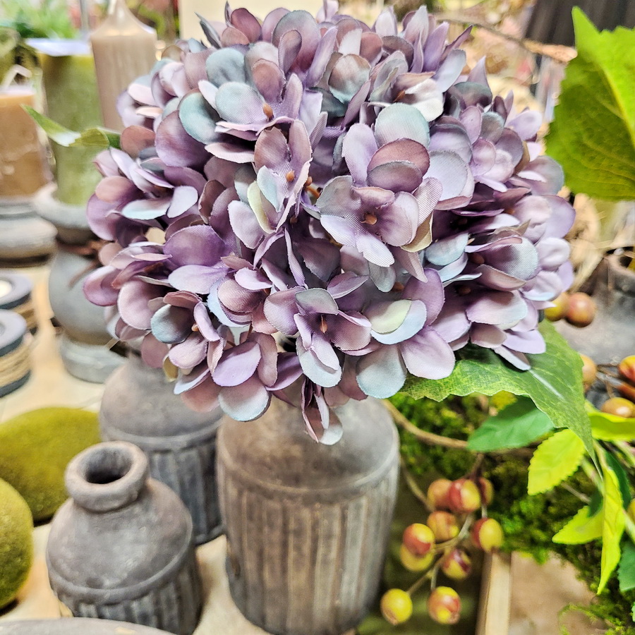 Hortensie blau/violett ca. 33 / Pflanzen cm Kunstblumen