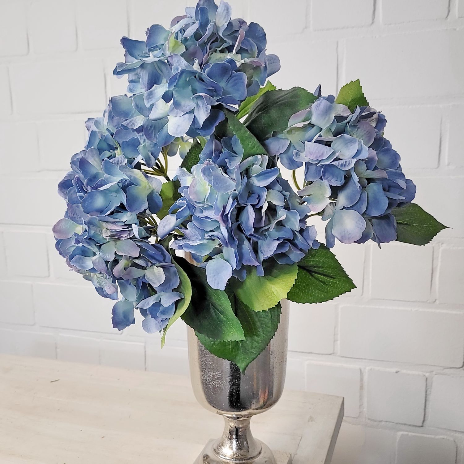 Pflanzen ca. Strauß Kunstblumen Hortensien cm 45 / blau