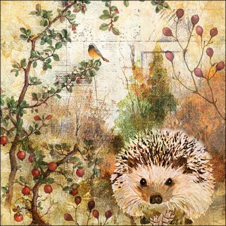 20er Servietten 'Herbstbild Igel'