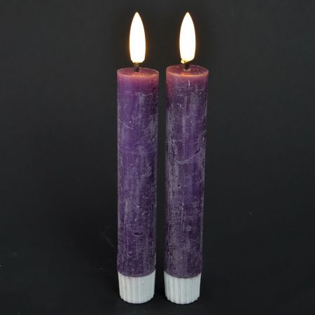 LED-Stabkerze purple 2er Set