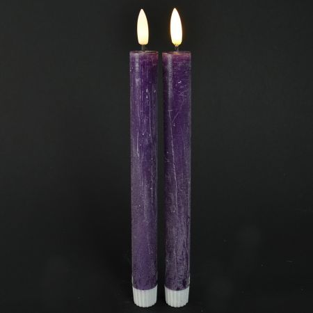 LED-Stabkerze purple 2er Set