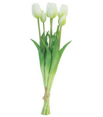 Tulpenstrauß cream (real touch) Pflanzen / Kunstblumen cm 47 ca