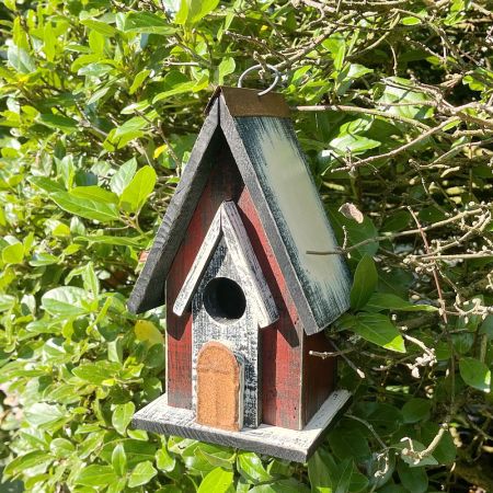 Vogelhaus braun/rot EMA Holz