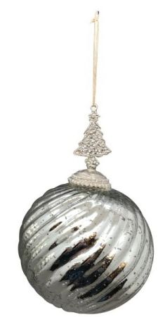 Weihnachtskugel Tannenbaum silber 