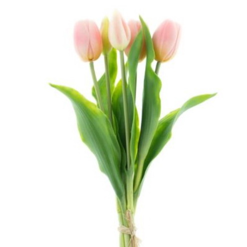 Tulpenstrauß x 5 rosa / 36 ca. Kunstblumen cm touch) (real Pflanzen